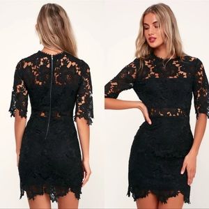 A Fine Romance Black Lace Dress XS - Lulu’s